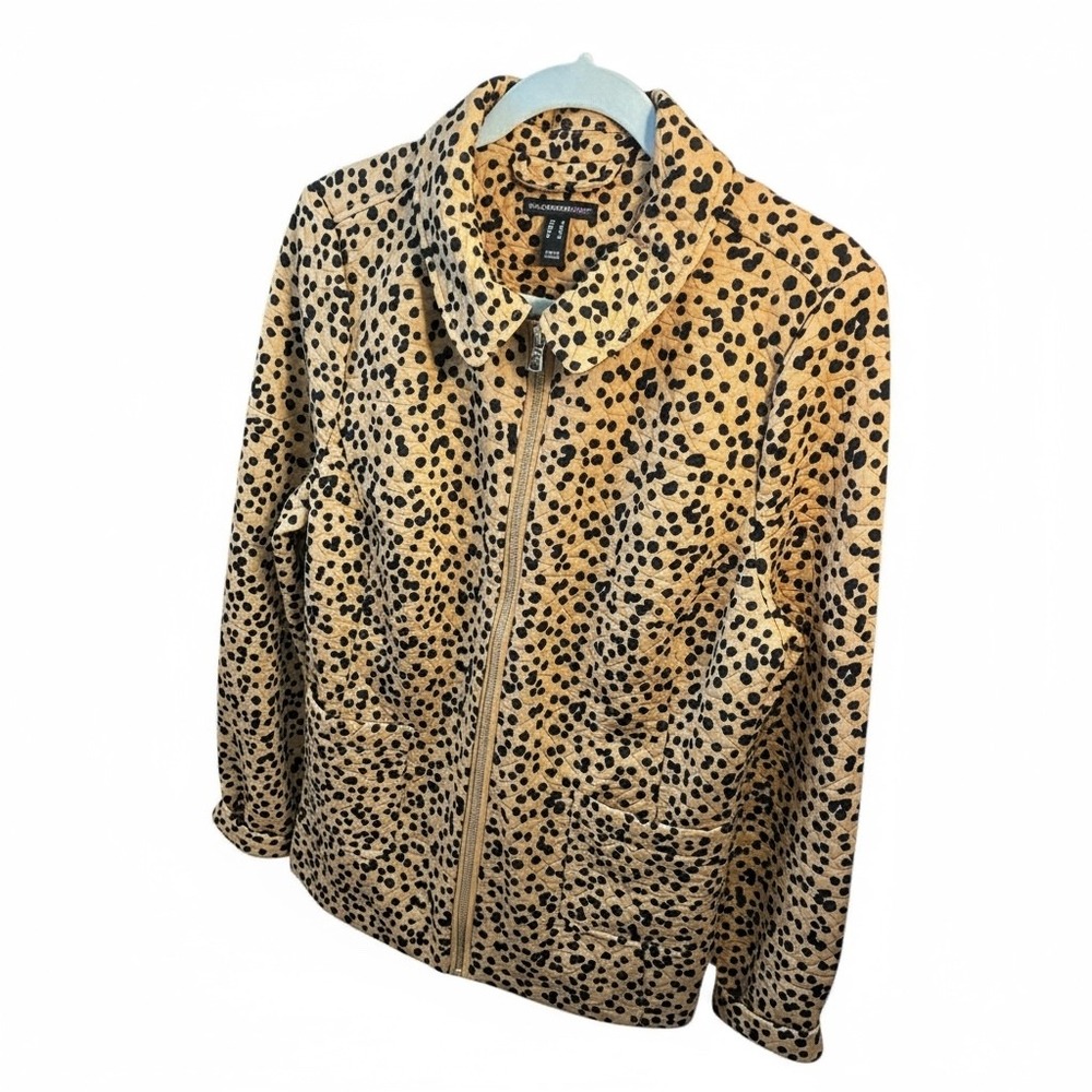 Isaac Mizrahi LIVE!‎ Quilted Jacket Small S Leopard Print Zip Up Long Sleeve - Picture 8 of 10
